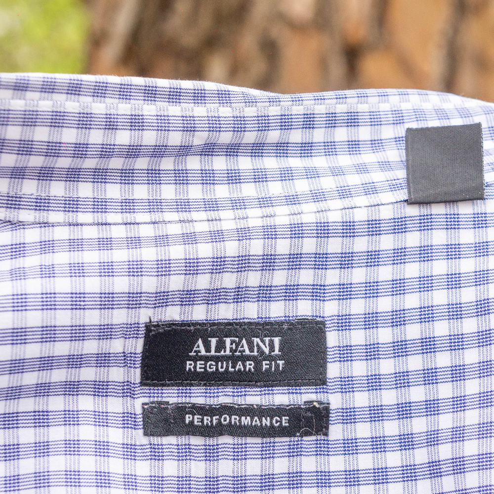 ALFANI Performance Button Down (Navy Checked) - Picture 3 of 3